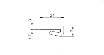 Зажимной плоский профиль 21 x 9