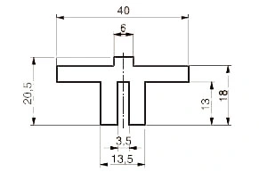 Зажимной U-образный профиль 40 x 20,5